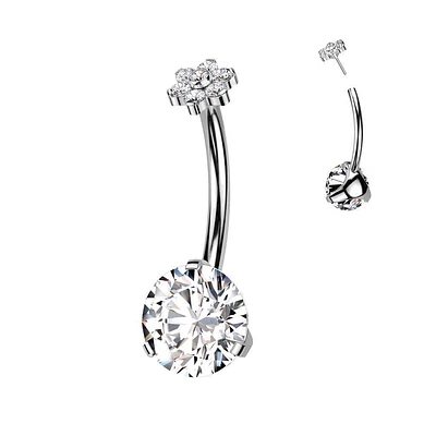PREMIUM Luxe G23 Ti Flower Threadless Navel Barbell