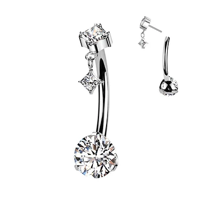 PREMIUM Luxe G23 Ti Dangle Threadless Navel Barbell