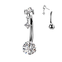 PREMIUM Luxe G23 Ti Dangle Threadless Navel Barbell