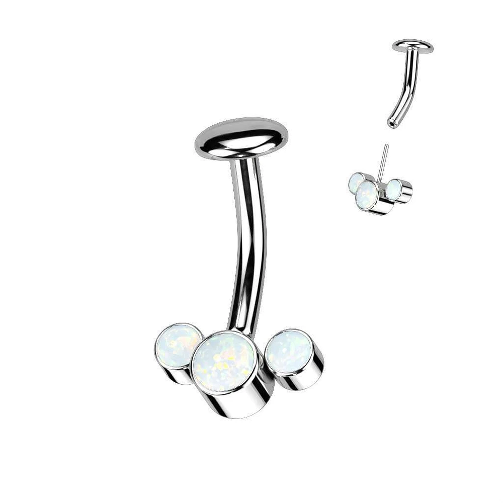 PREMIUM Luxe G23 Ti Opal Cluster Threadless Floating Navel Barbell