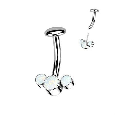 PREMIUM Luxe G23 Ti Opal Cluster Threadless Floating Navel Barbell