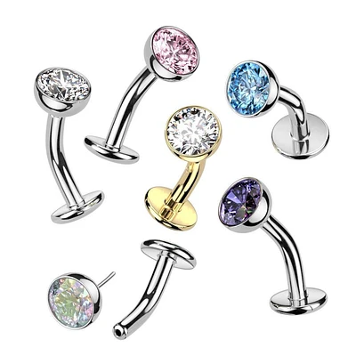 PREMIUM Luxe G23 Ti Crystal Threadless Floating Navel Barbell