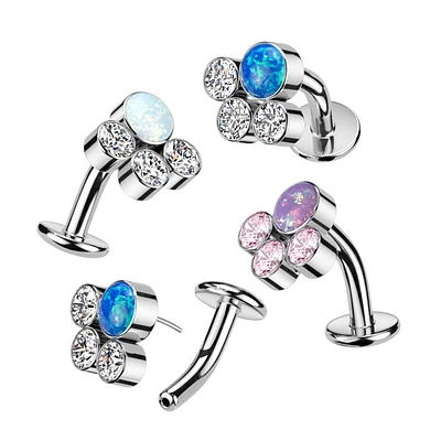 PREMIUM Luxe G23 Ti Cluster Threadless Floating Navel Barbell