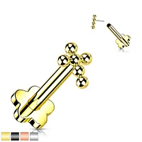 Premium Fancy G23 Ti Dotwork Cross Threadless Flatback