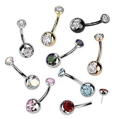 PREMIUM Luxe G23 Ti Threadless Navel Barbell