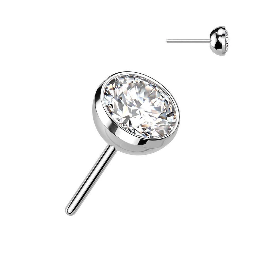 PREMIUM Titanium Bezel-Set Crystal Luxe Threadless Top