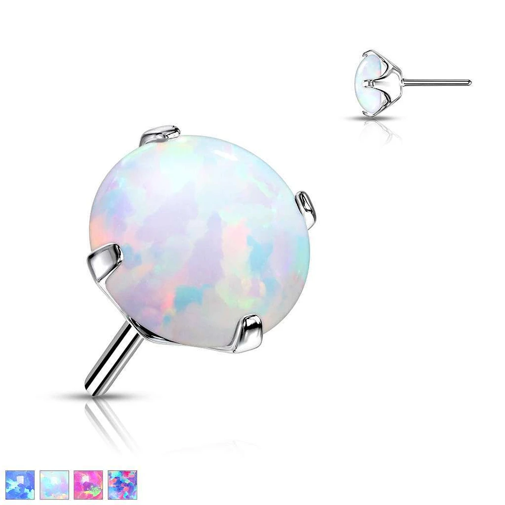 PREMIUM Titanium Flat Clawset Opal Luxe Threadless Top
