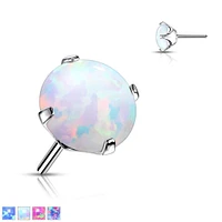 PREMIUM Titanium Flat Clawset Opal Luxe Threadless Top
