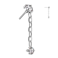 PREMIUM Titanium Crystal Chain Luxe Threadless Top