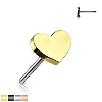PREMIUM Titanium Heart Simple Threadless Top