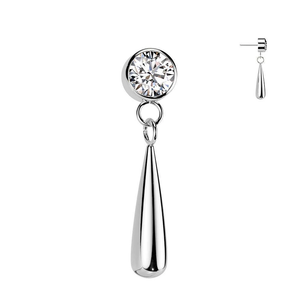 PREMIUM Titanium Teardrop Dangle Luxe Threadless Top