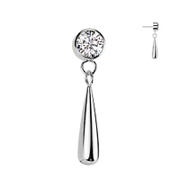 PREMIUM Titanium Teardrop Dangle Luxe Threadless Top