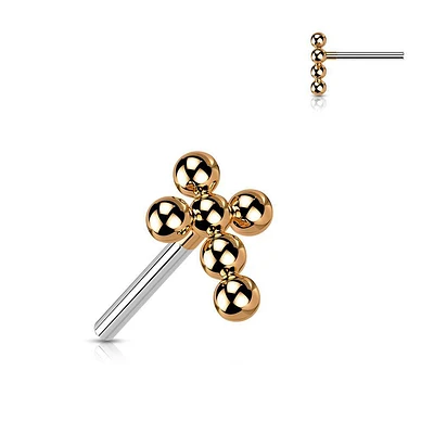 PREMIUM Titanium Dotwork Cross Fancy Threadless Top