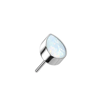 PREMIUM Titanium Opal Teardrop Luxe Threadless Top