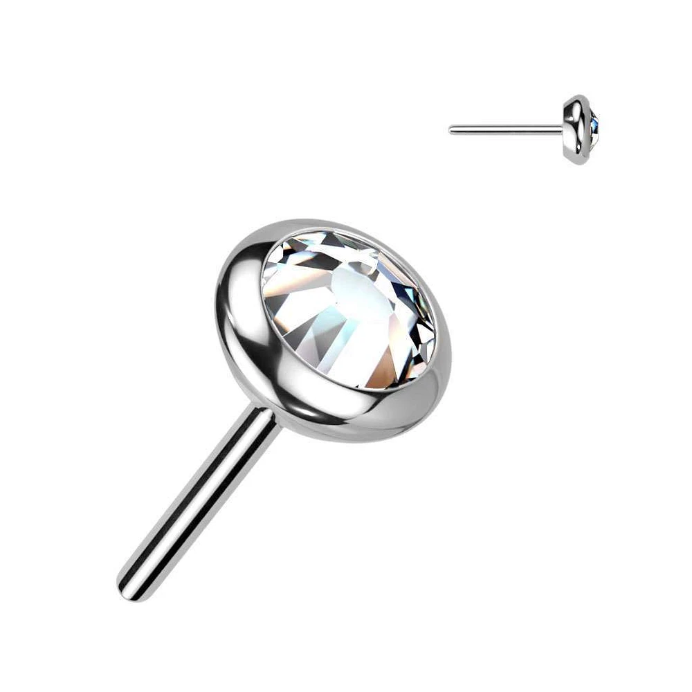 PREMIUM Titanium Flat Bezel-Set Luxe Threadless Top