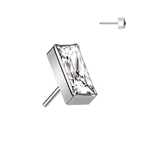 PREMIUM Titanium Baguette Crystal Luxe Threadless Top