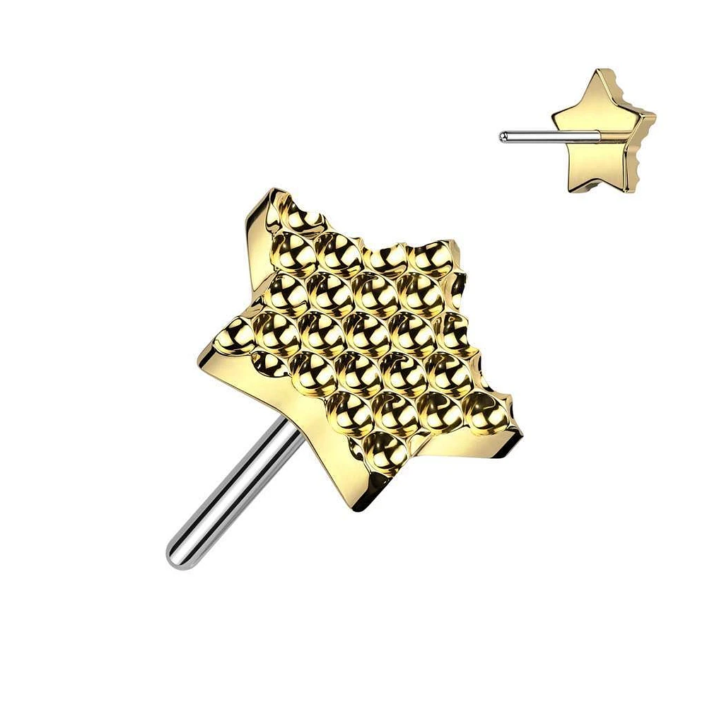 PREMIUM Titanium Textured Star Fancy Threadless Top