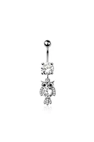 Crystal Owl Navel Dangle 14g