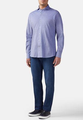 Polo shirt piquet indigo cotton regular fit