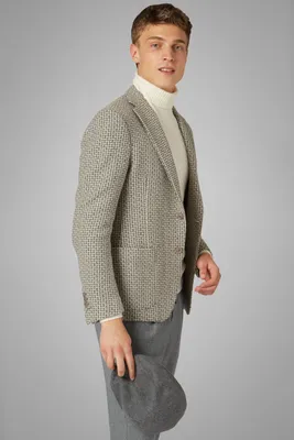 Blazer Gris Aria En Laine Mélangée