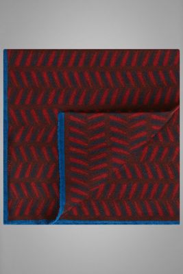 Pochette À Chevrons En Laine Et Soie Imprimée
