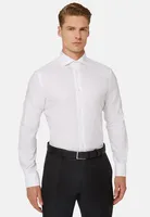 Camisa Blanca De Algodón Dobby Regular Fit