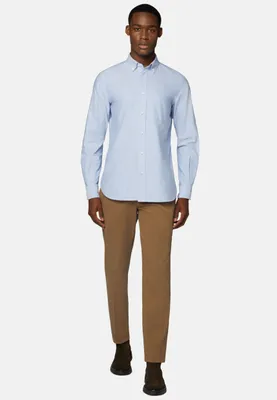 Chemise Bleu Clair En Coton Oxford Regular Fit