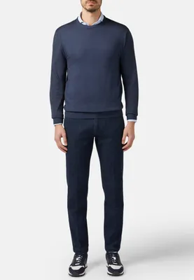 Crew Neck Merino Wool 12 Gg Stone Wash