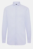 Camisa Celeste De Algodón Dobby Slim Fit