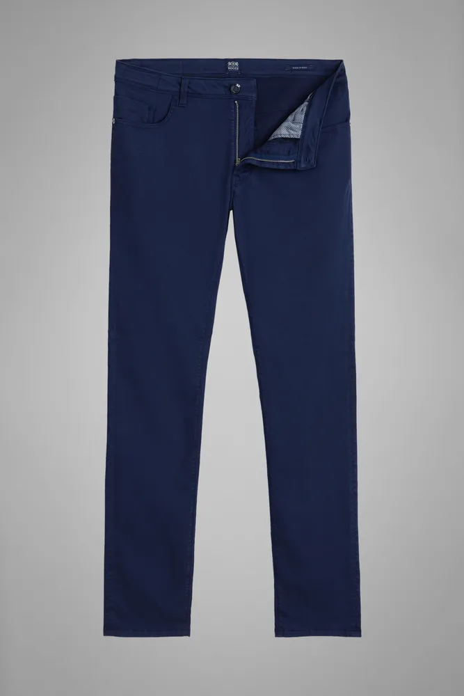 Pantalón Con 5 Bolsillos De Algodón Gabardina Regular Fit De Tencel