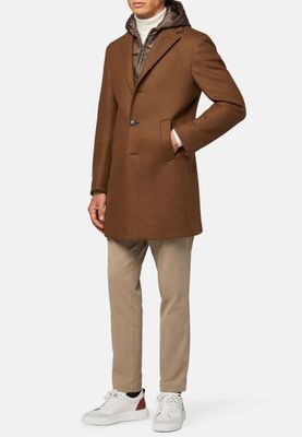 Manteau en jersey de laine avec plastron