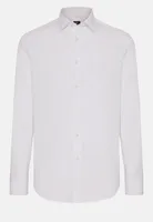 Camisa Blanca De Algodón Elástico Corte Slim