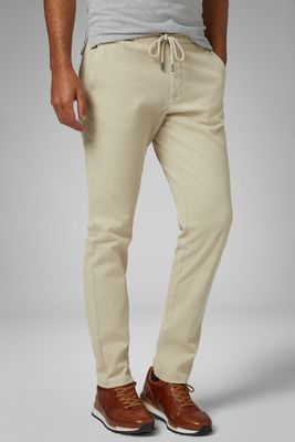 Pantalon En Coton Stretch Avec Taille Élastique Coupe Ajustée
