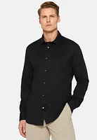 Camisa Negra De Algodón y COOLMAX® Slim Fit