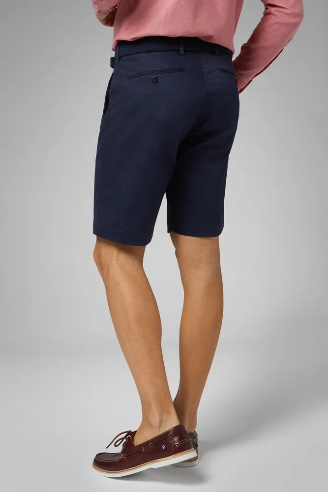 Bermudas Con Pinzas De Algodón Y Tencel Un Solo Color