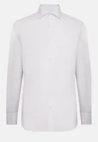 Camisa Blanca De Algodón Dobby Regular Fit