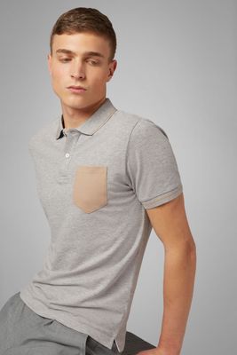 Polo Noir En Piqué De Coton Tencel Stretch