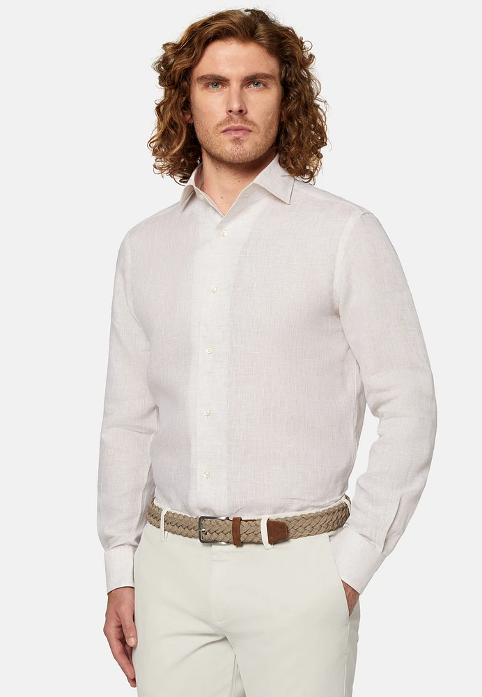 Camisa Beige de Lino Regular Fit