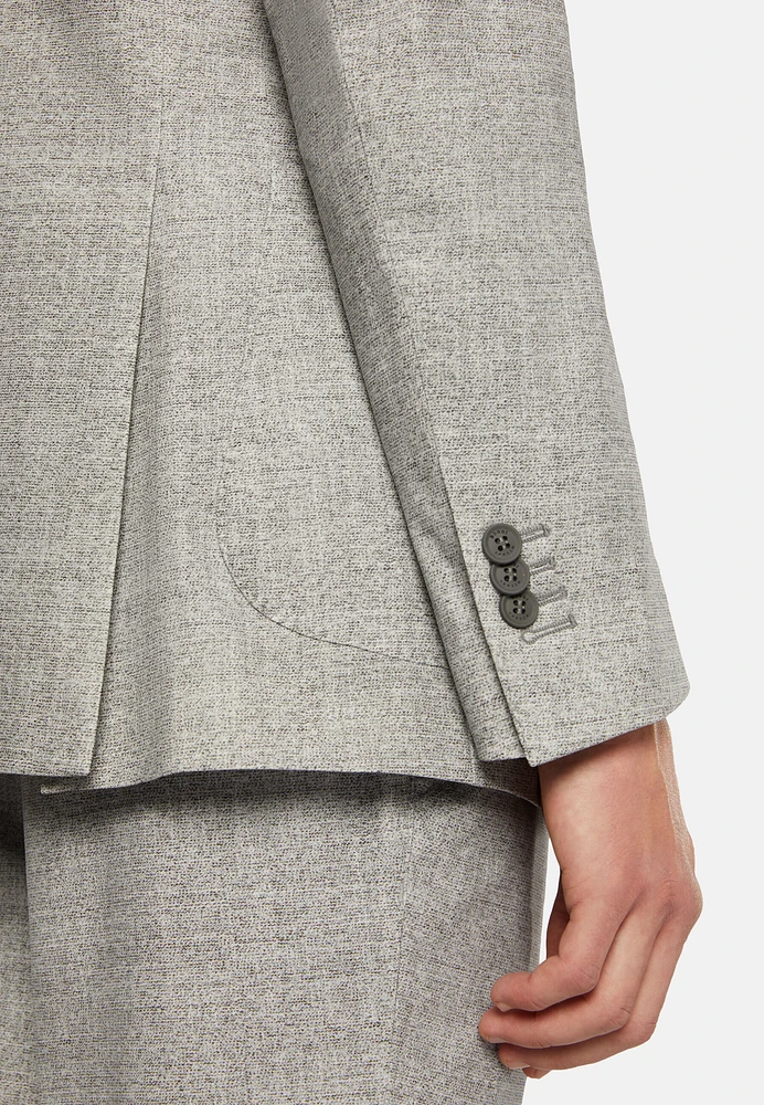 Chaqueta Gris Claro Microestampado De Nailon