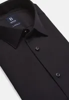 Camisa Azul Marino De Algodón Elástico Corte Slim