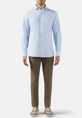 Casual shirt oxford light blue in cotton regular fit