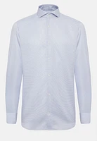 Camisa Azul Real De Algodón Dobby Corte Slim