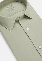 Camisa Verde De Tencel Lino Regular Fit