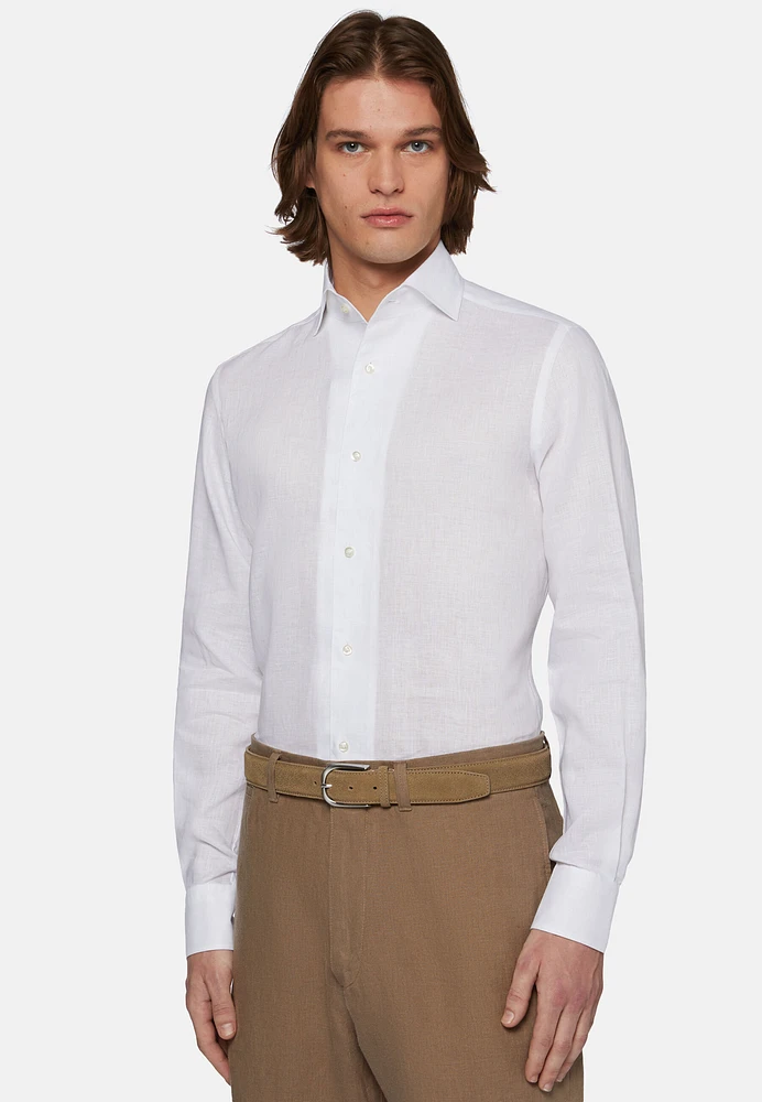 Camisa Blanca de Lino Regular Fit