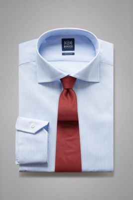 Chemise Bleue En Coton Milleraies Coupe Droite