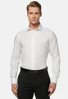 Camisa Blanca de Pin Point Algodón Slim Fit