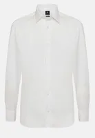 Camisa Blanca de Pin Point Algodón Slim Fit