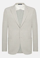 Chaqueta de Punto Jersey Estampado Beige