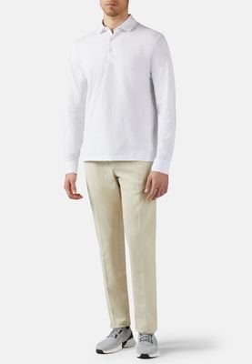 Polo long sleeves crepe cotton jersey regular fit
