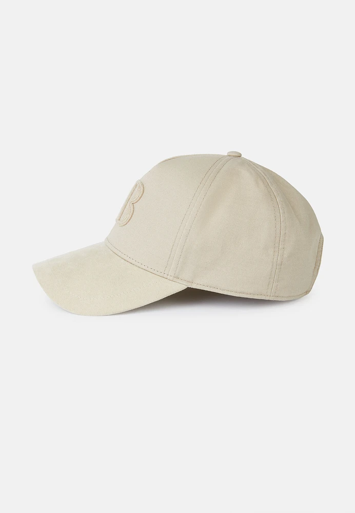 Gorra Con Visera Y Bordado De Mezcla Algodón